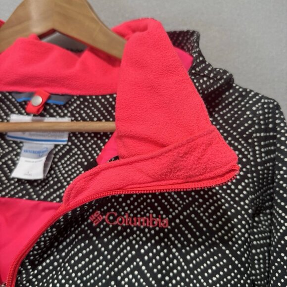 Columbia Winter Jacket Girls L 14 16 Black White Pink Interchange Shell Ski Snow - Picture 3 of 11
